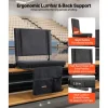 VEVOR Stadium Seat, Folding Bleacher Chair with Back Support and Thick Cushion, Padded Stadium Seat for Bleacher Includes Shoulder Strap, Hooks, Cup Holder, and Side Pocket, Black Bleachers Chair