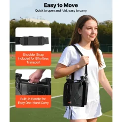 VEVOR Stadium Seat, Folding Bleacher Chair with Back Support and Thick Cushion, Padded Stadium Seat for Bleacher Includes Shoulder Strap, Hooks, Cup Holder, Lycra Material, Side Pocket, PP Material