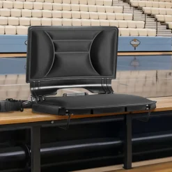 VEVOR Stadium Seat, Folding Bleacher Chair with Back Support and Thick Cushion, Padded Stadium Seat for Bleacher Includes Shoulder Strap, Hooks, Cup Holder, Lycra Material, Side Pocket, PP Material