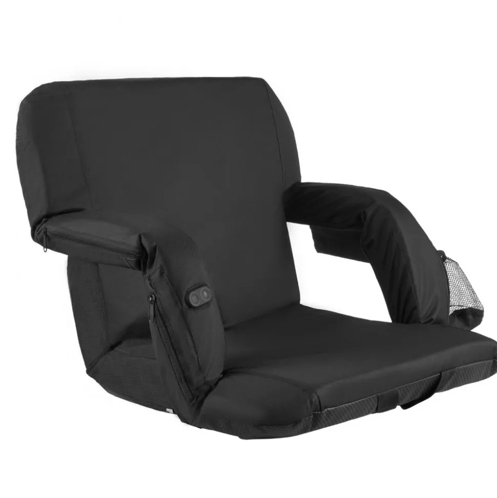 VEVOR Stadium Seat, 25 inch Heated Stadium Chair, Bleacher Seat Heated with 4 Pockets for Bleachers, 3 Level Heating & 6 Modes Vibration Portable Heating Stadiums Chair for Camping, Sports Events