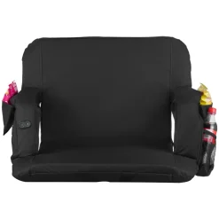 VEVOR Stadium Seat, 25 inch Heated Stadium Chair, Bleacher Seat Heated with 4 Pockets for Bleachers, 3 Level Heating & 6 Modes Vibration Portable Heating Stadiums Chair for Camping, Sports Events