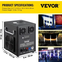 VEVOR Stage Equipment Special Effect Machine, 500W 4pcs Stage Effect Machine with Wireless Remote Control, Smart DMX Control Stage Equipment Showing Machine for Wedding, Musical Show