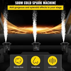 VEVOR Stage Equipment Special Effect Machine, 500W 4pcs Stage Effect Machine with Wireless Remote Control, Smart DMX Control Stage Equipment Showing Machine for Wedding, Musical Show