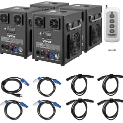 VEVOR Stage Equipment Special Effect Machine, 500W 4pcs Stage Effect Machine with Wireless Remote Control, Smart DMX Control Stage Equipment Showing Machine for Wedding, Musical Show