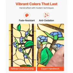 VEVOR Stained Glass Window Panel, 35.2