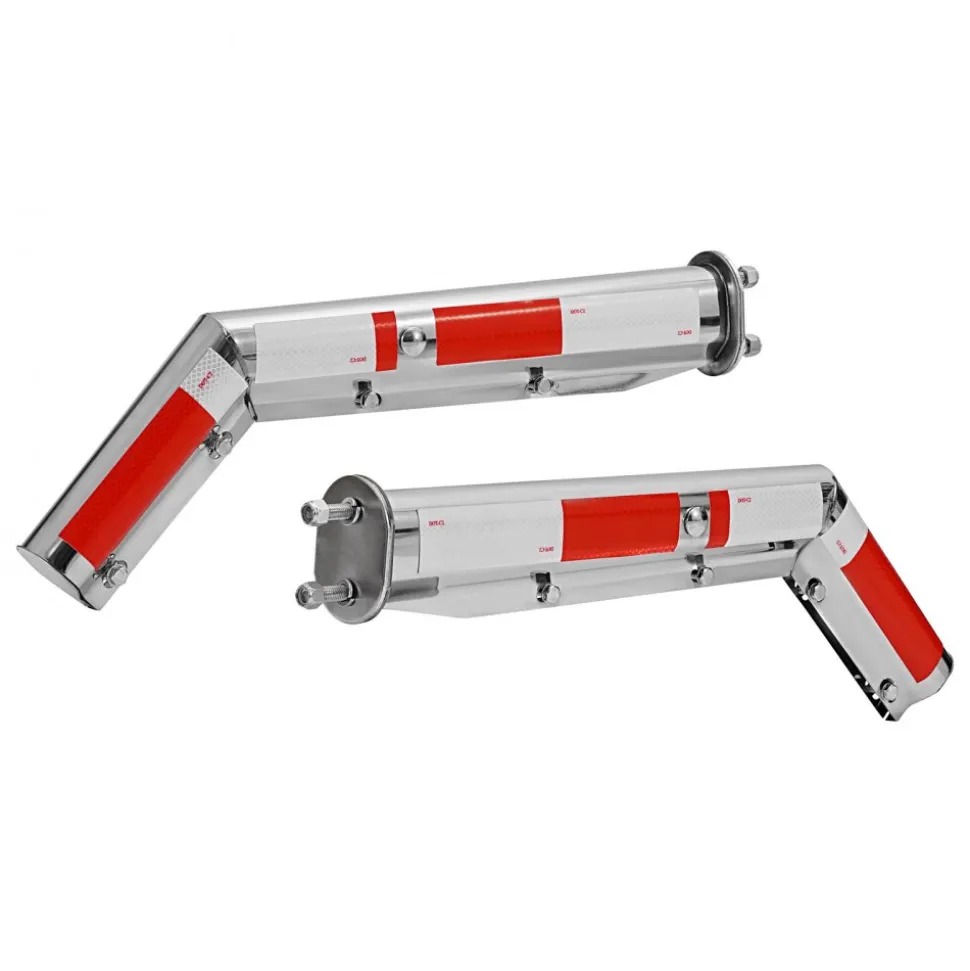 VEVOR Stainless Steel Angled Spring Loaded Mud Flap Hangers, 2-1/2" Bolt Spacing Mudflap Hangers for Semi Trucks, 1 Pair Heavy Duty Semi Truck Mud Flap Hanger Set with Reflective Strips, Silver