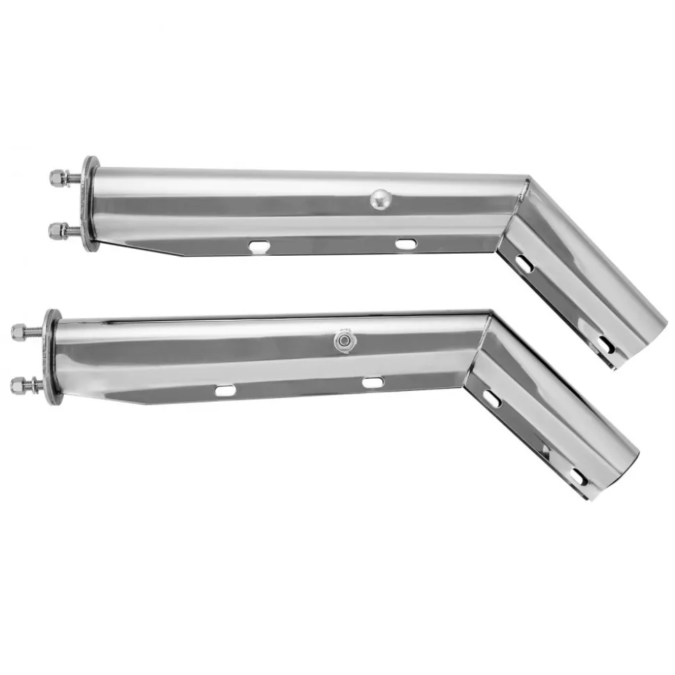 VEVOR Stainless Steel Angled Spring Loaded Mud Flap Hangers, 2-1/2" Bolt Spacing Mudflap Hangers for Semi Trucks, 1 Pair Heavy Duty Semi Truck Mud Flap Hanger Set with Reflective Strips, Silver