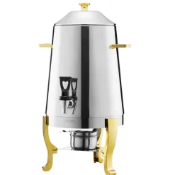 VEVOR Stainless Steel Beverage Dispenser, 3.4 Gallon Drink Dispenser with Alcohol Burner, Hot & Cold Drink Dispensers with Spigot for Coffee Tea Hot Water, Ideal for Restaurants, Hotels, Parties