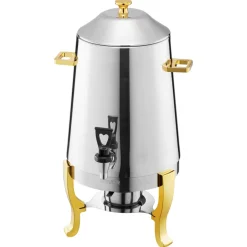 VEVOR Stainless Steel Beverage Dispenser, 3.4 Gallon Drink Dispenser with Alcohol Burner, Hot & Cold Drink Dispensers with Spigot for Coffee Tea Hot Water, Ideal for Restaurants, Hotels, Parties