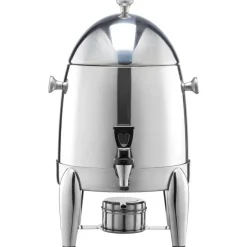 VEVOR Stainless Steel Beverage Dispenser, 2.7 Gallon Drink Dispenser  with Alcohol Burner, Hot & Cold Drink Dispensers for Coffee Tea Hot Water, with Spigot Ice Tube, for Restaurants, Hotels, Parties