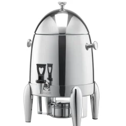 VEVOR Stainless Steel Beverage Dispenser, 2.7 Gallon Drink Dispenser with Alcohol Burner, Hot & Cold Drink Dispensers for Coffee Tea Hot Water, with Spigot Ice Tube, for Restaurants, Hotels, Parties