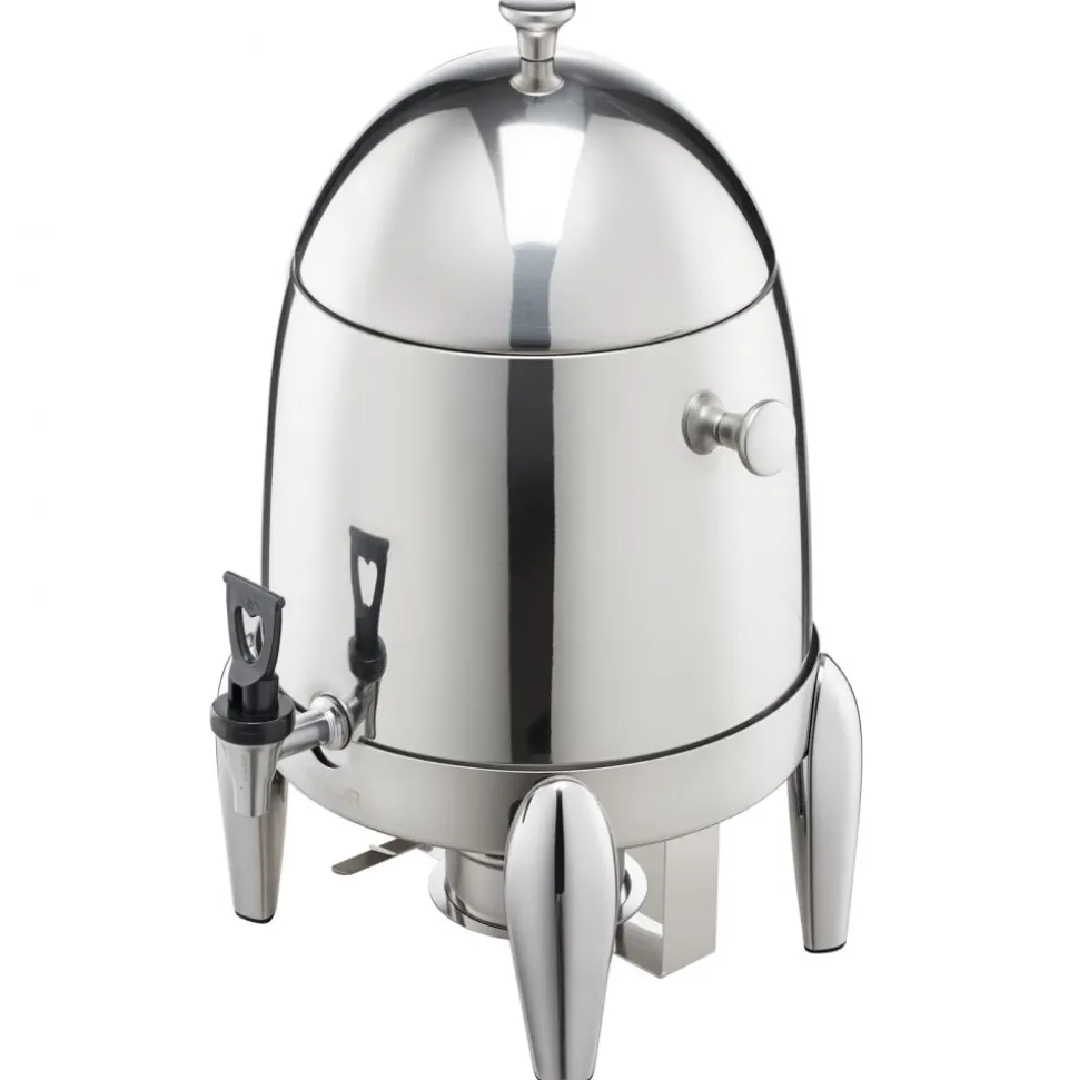 VEVOR Stainless Steel Beverage Dispenser, 2.7 Gallon Drink Dispenser with Alcohol Burner, Hot & Cold Drink Dispensers for Coffee Tea Hot Water, with Spigot Ice Tube, for Restaurants, Hotels, Parties