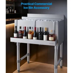 VEVOR Stainless Steel Bottle Holder, 24 Inch Bar Speed Rail, Liquor Bottle Holder Rack with Bolt-On Mounting & Hook-On Mounting, Wall Mounted Syrup Rack for Kitchen, Bar, Restaurant, Pub, Silver
