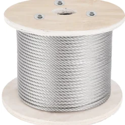 VEVOR 316 Stainless Steel Cable, 500FT Stainless Steel Wire Rope of 5/32 Inch Diameter and 1x19 Construction, 3300 LBS Breaking Strength Steel Cable for Outdoor Railing Decking DIY Balustrade