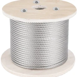 VEVOR 316 Stainless Steel Cable, 500FT Stainless Steel Wire Rope of 5/32 Inch Diameter and 1x19 Construction, 3300 LBS Breaking Strength Steel Cable for Outdoor Railing Decking DIY Balustrade