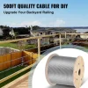 VEVOR 316 Stainless Steel Cable 1/8" 1x19 Steel Cable Wire Rope 150M/500FT Cable Railing Transport Wire Rope Cable for Railing Decking DIY Balustrade(150M)