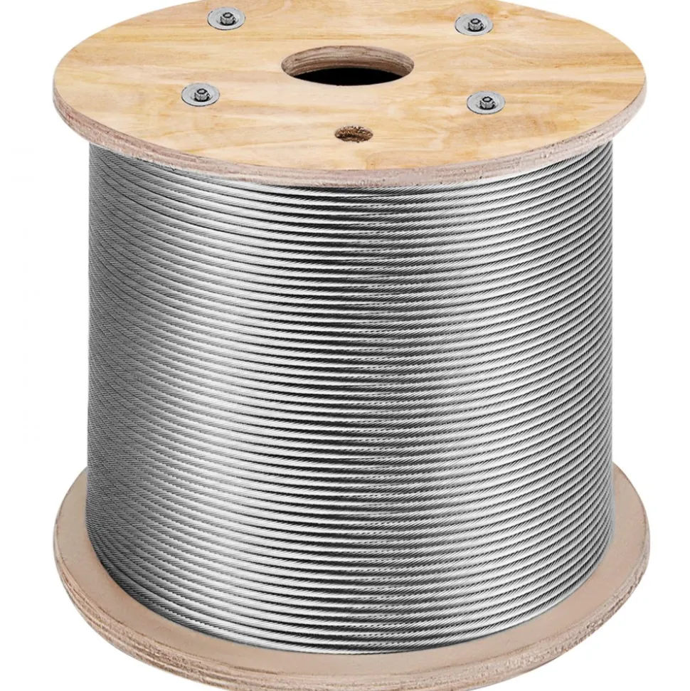 VEVOR Stainless Steel Cable 3/16"x 1000ft, T316 Marine Grade Deck Cable Railing, 1x19 Strands Construction Braided Aircraft Cable for Deck Rail String Lights Hanging Porch Fence DIY Baluster