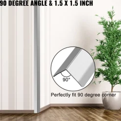 VEVOR Stainless Steel Corner Guards 2 x 2 x 48 inch Metal Wall Corner Protector Pack of 20 Corner Guards 20 Ga 304 Stainless Corner Guard with 90-Degree Angle for Wall Protection and Decoration