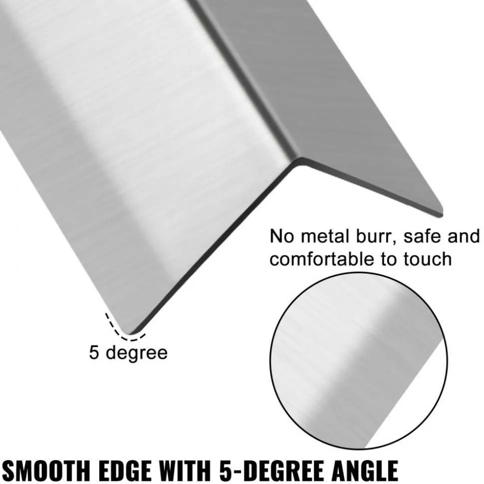 VEVOR Stainless Steel Corner Guards 2 x 2 x 48 inch Metal Wall Corner Protector Pack of 20 Corner Guards 20 Ga 304 Stainless Corner Guard with 90-Degree Angle for Wall Protection and Decoration