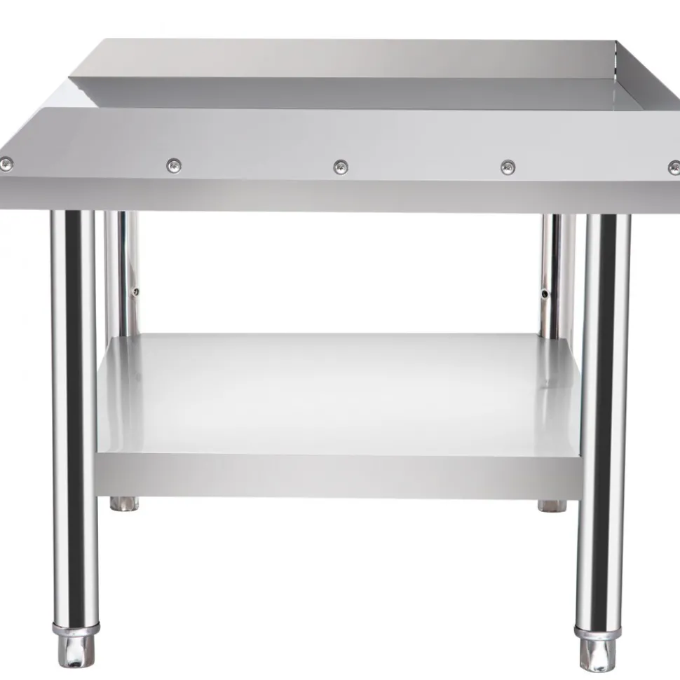 VEVOR Stainless Steel Equipment Grill Stand, 48 x 30 x 24 Inches Stainless Table, Grill Stand Table with Adjustable Storage Undershelf, Equipment Stand Grill Table for Hotel, Home, Restaurant Kitchen