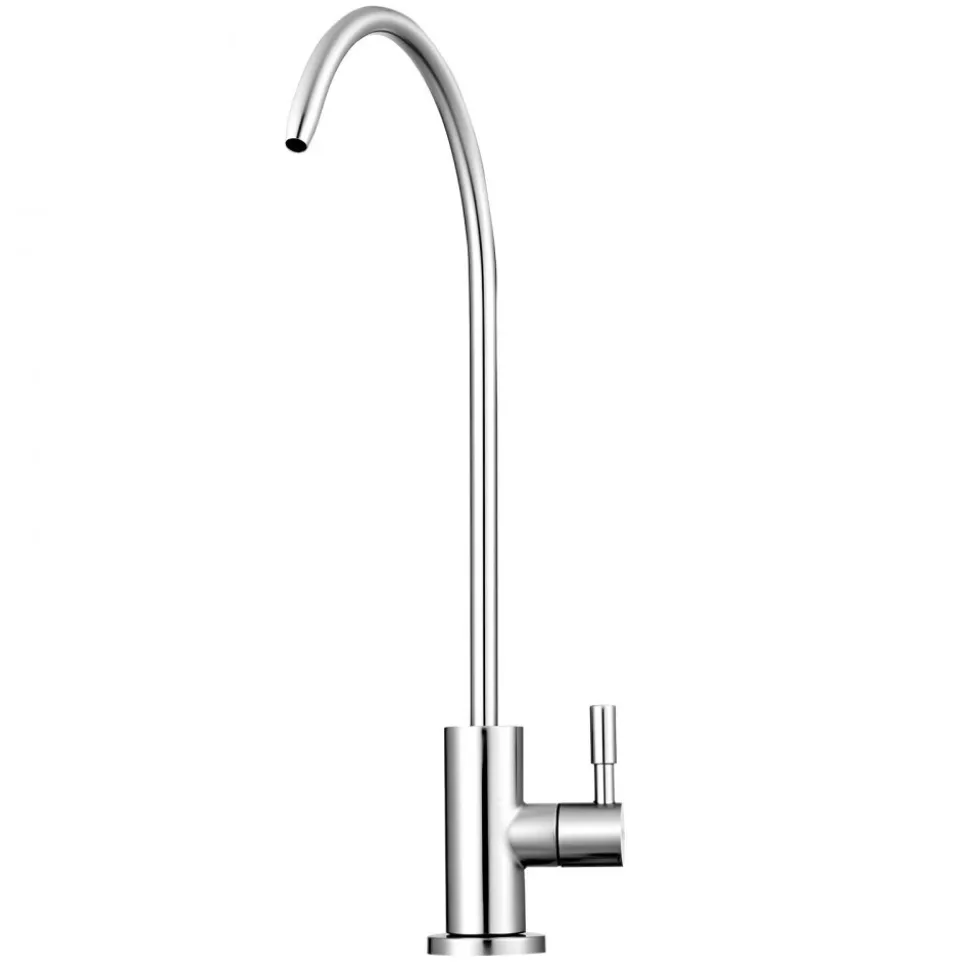 VEVOR Stainless Steel Faucet, Lead-Free Drinking Water Faucets, Reverse Osmosis Faucet with Solid Brass Valve, High Arch Filtered Water Faucets For Kitchen Sink, Bar Counter, Cafe Shop, Brushed Nickel