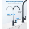 VEVOR Stainless Steel Faucet, Lead-Free Water Purifier Faucets, Reverse Osmosis Faucet with Solid Brass Valve, High Arch Drinking Water Faucets For Kitchen Sink, Bar Counter, Cafe Shop, Matte Black