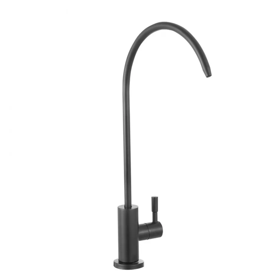 VEVOR Stainless Steel Faucet, Lead-Free Water Purifier Faucets, Reverse Osmosis Faucet with Solid Brass Valve, High Arch Drinking Water Faucets For Kitchen Sink, Bar Counter, Cafe Shop, Matte Black