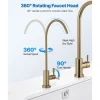 VEVOR Stainless Steel Faucet, Lead-Free Water Purifier Faucet, Filter Water Faucets With Solid Brass Valve, Anti-Rust & Durability Ro Water Faucets For Kitchen, Bar Counter, Cafe Shop, Brushed Gold