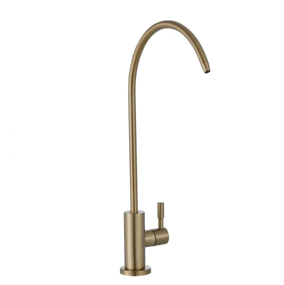 VEVOR Stainless Steel Faucet, Lead-Free Water Purifier Faucet, Filter Water Faucets With Solid Brass Valve, Anti-Rust & Durability Ro Water Faucets For Kitchen, Bar Counter, Cafe Shop, Brushed Gold