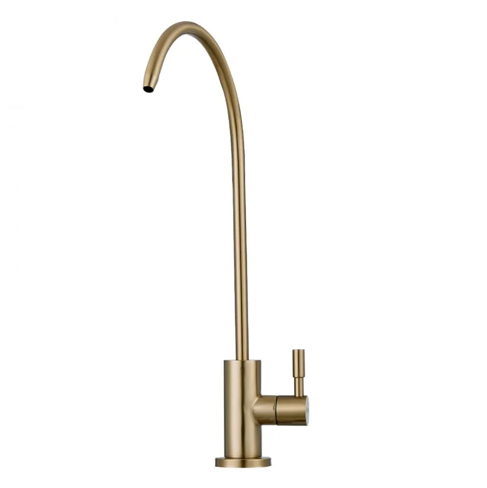 VEVOR Stainless Steel Faucet, Lead-Free Water Purifier Faucet, Filter Water Faucets With Solid Brass Valve, Anti-Rust & Durability Ro Water Faucets For Kitchen, Bar Counter, Cafe Shop, Brushed Gold
