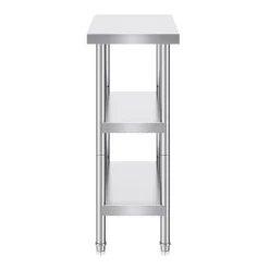 VEVOR Stainless Steel Food Prep Table, 14 x 24 x 34 Inch Commercial Kitchen Worktable, with 2 Adjustable Undershelf, Heavy Duty Prep Table Metal Work Table for BBQ, Kitchen, Home, and Garage
