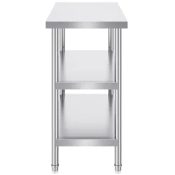 VEVOR Stainless Steel Food Prep Table, 18 x 36 x 34 Inch Commercial Kitchen Worktable, with 2 Adjustable Undershelf, Heavy Duty Prep Table Metal Work Table for BBQ, Kitchen, Home, and Garage