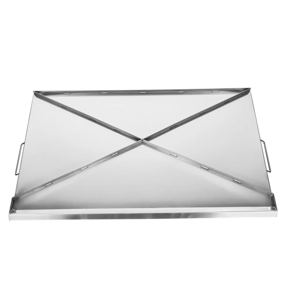 VEVOR Stainless Steel Griddle, 23x16 inch Universal Flat Top Rectangular Plate, Gas Grill Griddle for BBQ Grill, Teppanyaki, Portable Family Cookware with Handle, for Camping Tailgating Party