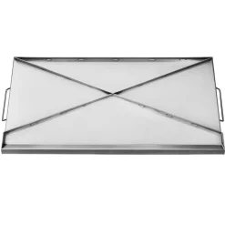VEVOR Stainless Steel Griddle, 18x16 inch Universal Flat Top Rectangular Plate, Gas Grill Griddle for BBQ Grill, Teppanyaki, Portable Family Cookware with Handle, for Camping Tailgating Party