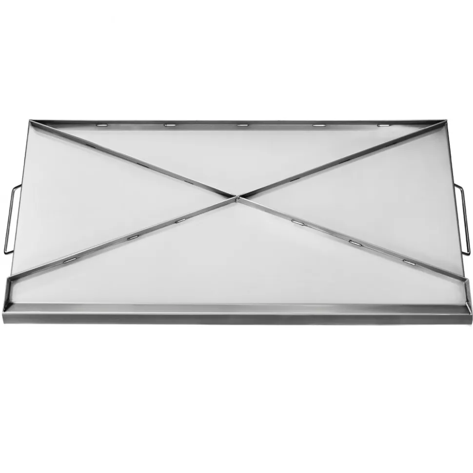 VEVOR Stainless Steel Griddle, 18x16 inch Universal Flat Top Rectangular Plate, Gas Grill Griddle for BBQ Grill, Teppanyaki, Portable Family Cookware with Handle, for Camping Tailgating Party