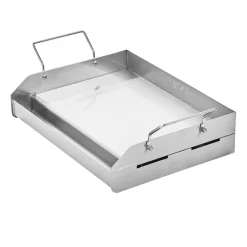 VEVOR Stainless Steel Griddle, 17x13 inch Universal Flat Top Rectangular Plate, Gas Grill Griddle for BBQ Grill, Teppanyaki, Portable Family Cookware with Handle, for Camping Tailgating Party