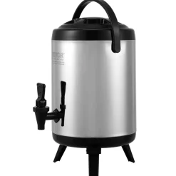 VEVOR Stainless Steel Insulated Beverage Dispenser, 1.5 Gallon 6 Liter, Thermal Hot and Cold Drink Server Dispenser with Spigot Handle, Food-grade for Hot Tea Coffee Water Restaurant Drink Shop