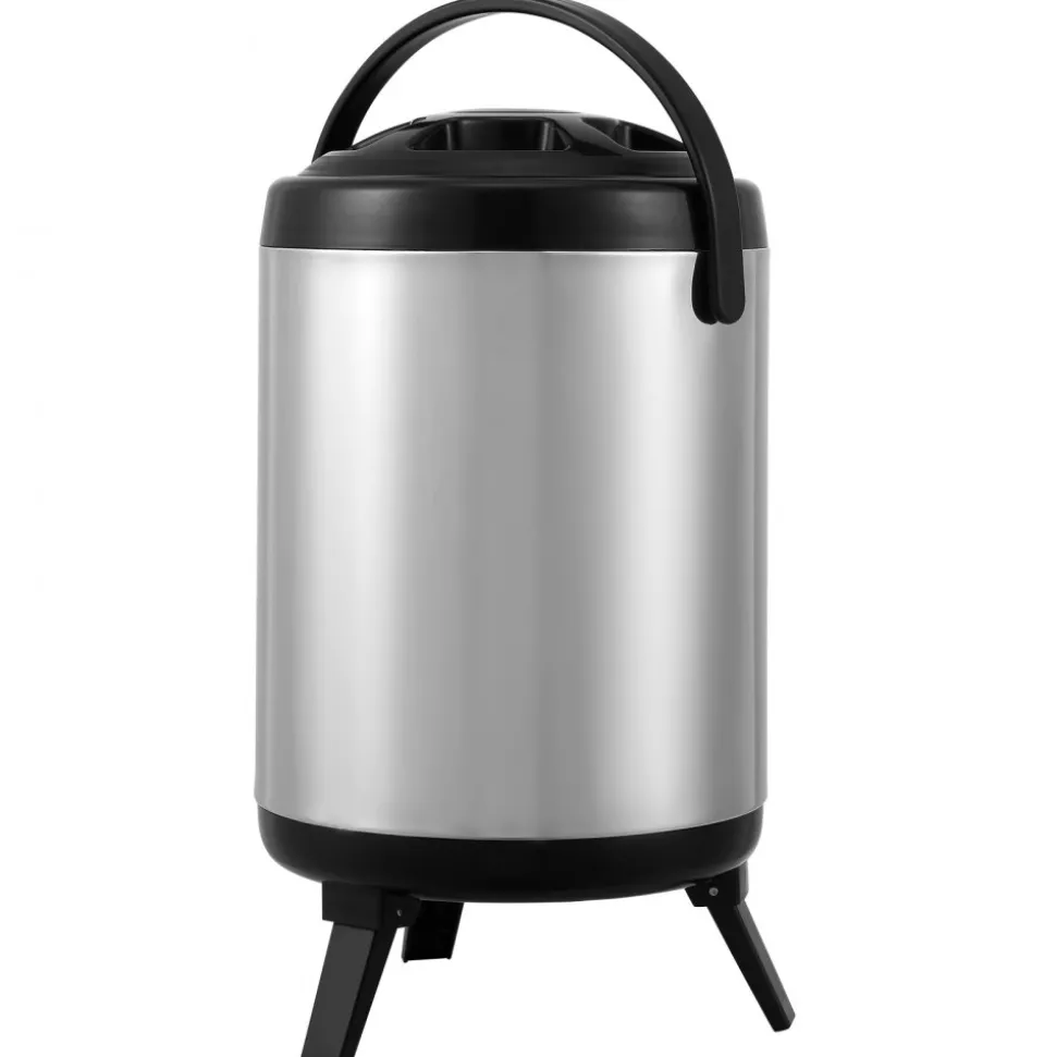 VEVOR Stainless Steel Insulated Beverage Dispenser, 1.5 Gallon 6 Liter, Thermal Hot and Cold Drink Server Dispenser with Spigot Handle, Food-grade for Hot Tea Coffee Water Restaurant Drink Shop