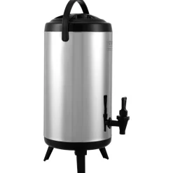 VEVOR Stainless Steel Insulated Beverage Dispenser, 2.4 Gallon 9.2 Liter, Thermal Hot and Cold Drink Server Dispenser with Spigot Handle, Food-grade for Hot Tea Coffee Water Restaurant Drink Shop
