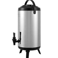 VEVOR Stainless Steel Insulated Beverage Dispenser, 2.4 Gallon 9.2 Liter, Thermal Hot and Cold Drink Server Dispenser with Spigot Handle, Food-grade for Hot Tea Coffee Water Restaurant Drink Shop