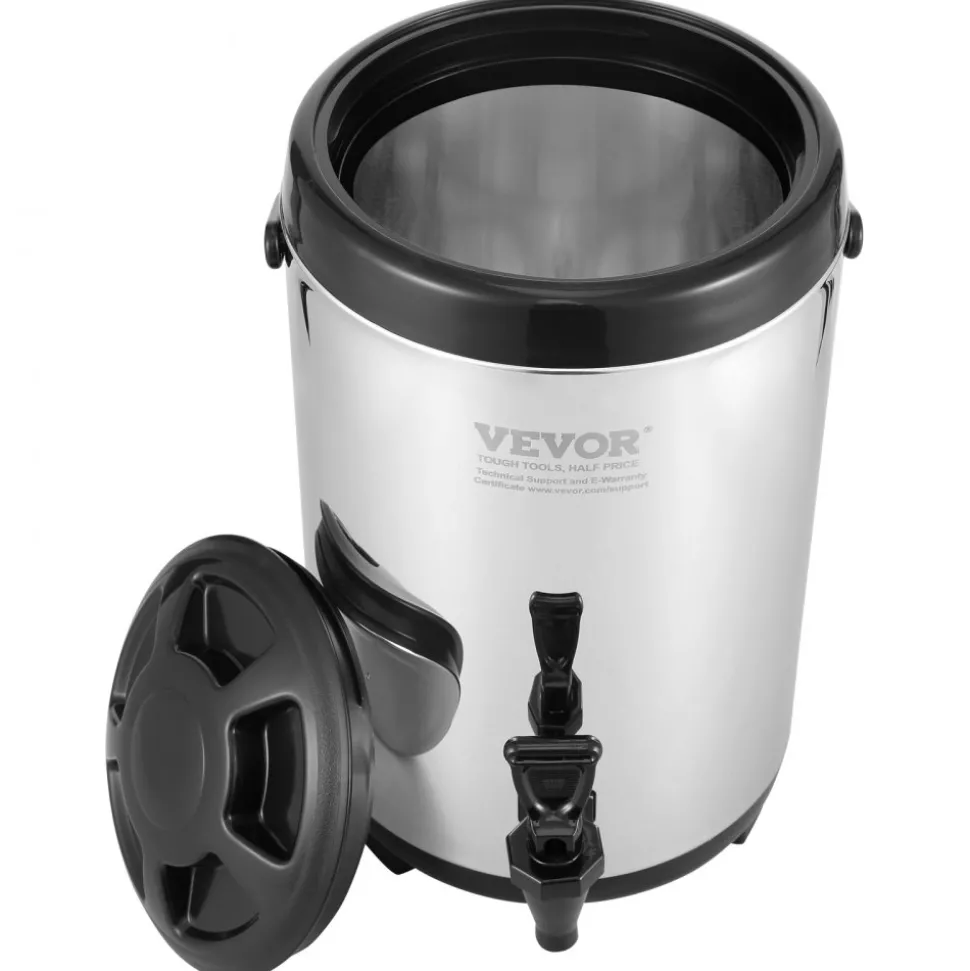 VEVOR Stainless Steel Insulated Beverage Dispenser, 2 Gallon 7.6 Liter, Thermal Hot and Cold Drink Server Dispenser with Spigot Handle, Food-grade for Hot Tea Coffee Water Restaurant Drink Shop