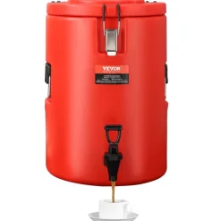 VEVOR Stainless Steel Insulated Beverage Dispenser, 4.5 Gallon 17.2 Liter, Thermal Hot and Cold Drink Server Dispenser with Spigot Handle, Food-grade for Hot Tea Coffee Water Restaurant Drink Shop