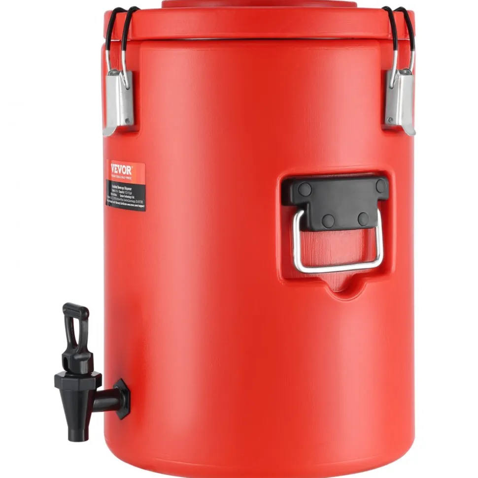 VEVOR Stainless Steel Insulated Beverage Dispenser, 4.5 Gallon 17.2 Liter, Thermal Hot and Cold Drink Server Dispenser with Spigot Handle, Food-grade for Hot Tea Coffee Water Restaurant Drink Shop
