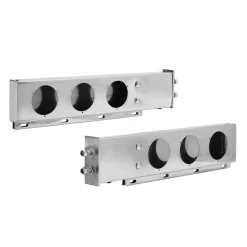 VEVOR Stainless Steel Mud Flap Hangers with Light Cutouts, 2-1/2" Bolt Spacing, Spring Loaded Mudflap Hangers for Semi Trucks, 1 Pair Heavy Duty Semi Truck Mud Flap Hanger Set, Silver
