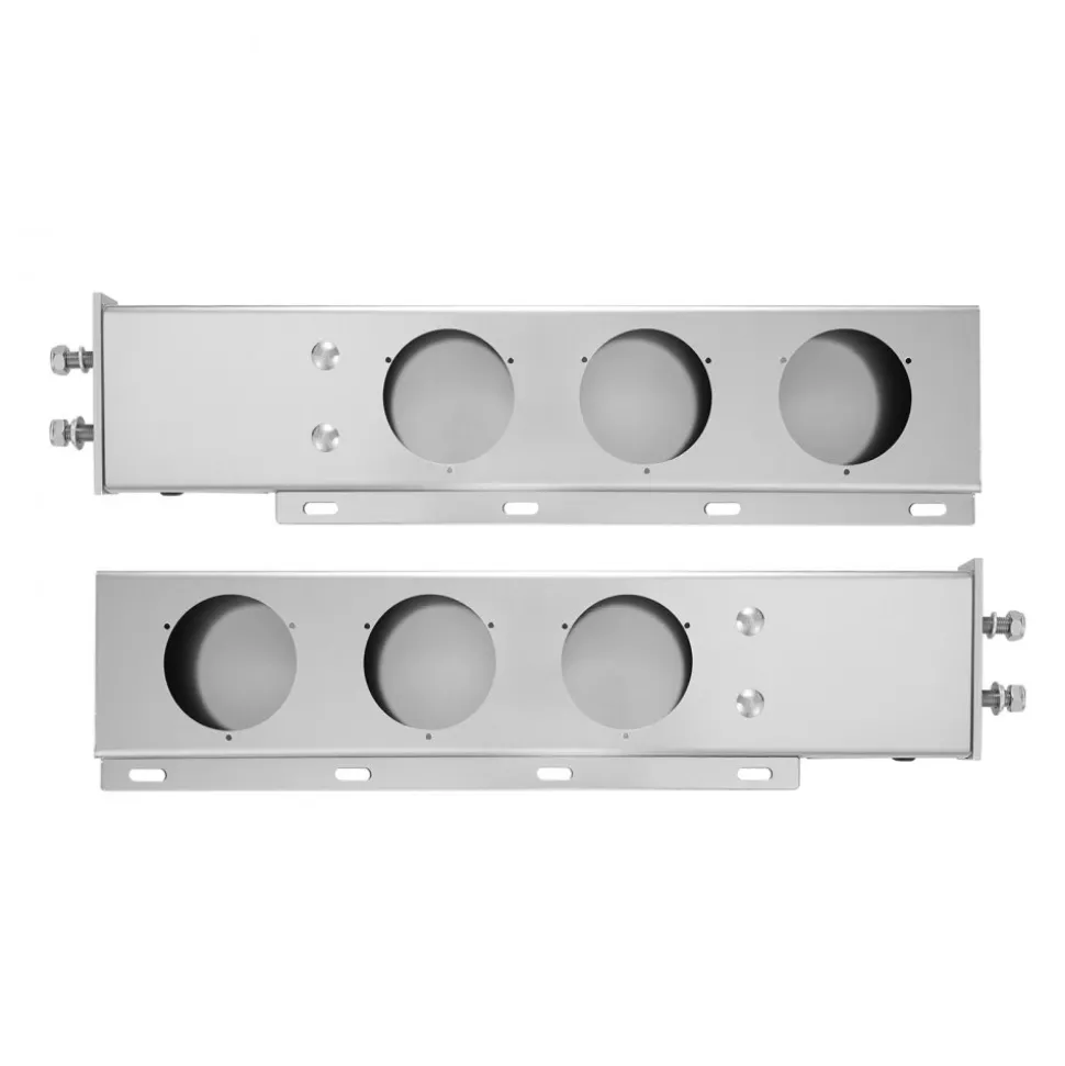 VEVOR Stainless Steel Mud Flap Hangers with Light Cutouts, 2-1/2" Bolt Spacing, Spring Loaded Mudflap Hangers for Semi Trucks, 1 Pair Heavy Duty Semi Truck Mud Flap Hanger Set, Silver