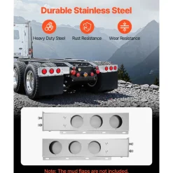 VEVOR Stainless Steel Mud Flap Hangers with Light Cutouts, 2-1/2