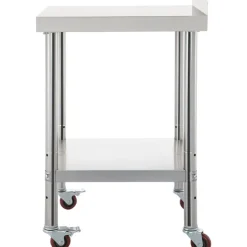 VEVOR Stainless Steel Prep Table, 30 x 24 x 35 Inch, 440lbs Load Capacity Heavy Duty Metal Worktable with Backsplash Adjustable Undershelf & 4 Casters, Commercial Workstation for Kitchen Restaurant