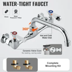 VEVOR Stainless Steel Prep & Utility Sink, 1 Compartment Free Standing Small Sink Include Faucet & legs, 27