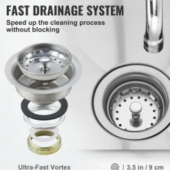 VEVOR Stainless Steel Prep & Utility Sink, 1 Compartment Free Standing Small Sink Include Faucet & legs, 27