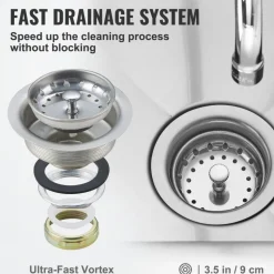 VEVOR Stainless Steel Prep & Utility Sink, 1 Compartment Free Standing Small Sink Include Faucet & legs, 21
